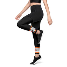 Load image into Gallery viewer, Orange Outline Sports Leggings
