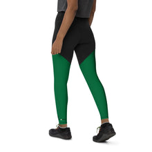 Load image into Gallery viewer, DOTG Black/Green Sports Leggings