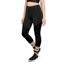 Load image into Gallery viewer, Orange Outline Sports Leggings