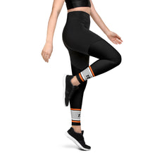 Load image into Gallery viewer, Orange Outline Sports Leggings