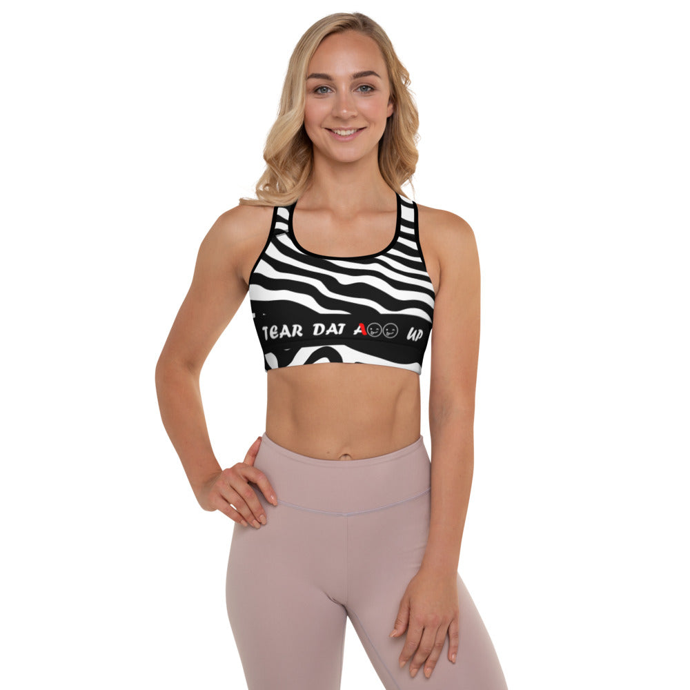 Zebra Print Padded Sports Bra