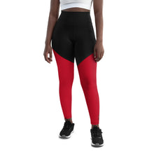Load image into Gallery viewer, DOTG Black/Red Sport Leggings
