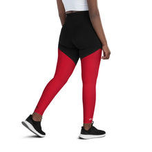 Load image into Gallery viewer, DOTG Black/Red Sport Leggings
